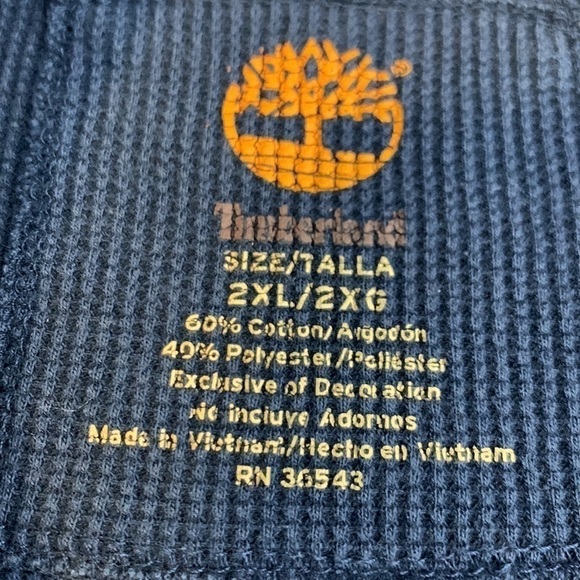 T16 Timberland Thermal Long Sleeve Navy Top size Men’s XL - Picture 8 of 12